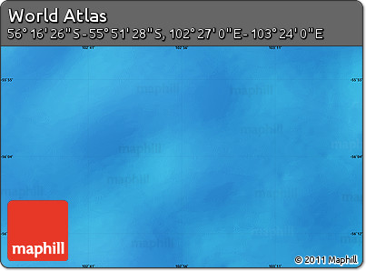 Physical Map of the Area around 56° 3' 57" S, 102° 55' 30" E