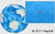 Shaded Relief Location Map of the area around 56° 3' 57" S, 103° 46' 30" E