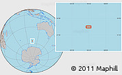 Gray Location Map of the area around 56° 3' 57" S, 104° 37' 30" E
