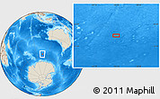 Shaded Relief Location Map of the area around 56° 3' 57" S, 104° 37' 30" E