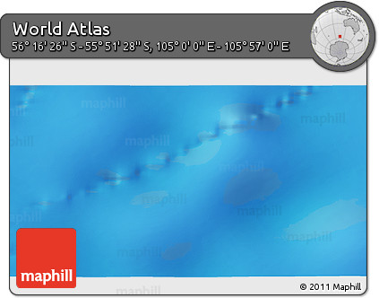 Physical 3D Map of the Area around 56° 3' 57" S, 105° 28' 29" E