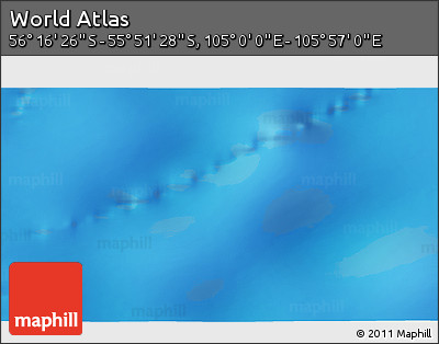 Physical 3D Map of the Area around 56° 3' 57" S, 105° 28' 29" E