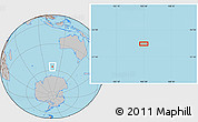 Gray Location Map of the area around 56° 3' 57" S, 105° 28' 29" E