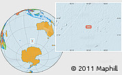 Political Location Map of the area around 56° 3' 57" S, 105° 28' 29" E