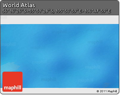 Physical 3D Map of the Area around 56° 3' 57" S, 106° 19' 29" E