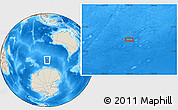 Shaded Relief Location Map of the area around 56° 3' 57" S, 106° 19' 29" E