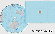 Gray Location Map of the area around 56° 3' 57" S, 107° 10' 30" E