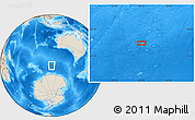 Shaded Relief Location Map of the area around 56° 3' 57" S, 107° 10' 30" E