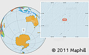 Political Location Map of the area around 56° 3' 57" S, 108° 1' 30" E