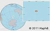 Gray Location Map of the area around 56° 3' 57" S, 108° 52' 30" E