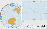 Political Location Map of the area around 56° 3' 57" S, 108° 52' 30" E