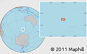 Gray Location Map of the area around 56° 3' 57" S, 109° 43' 29" E