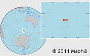 Gray Location Map of the area around 56° 3' 57" S, 110° 34' 29" E