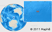 Shaded Relief Location Map of the area around 56° 3' 57" S, 112° 16' 30" E