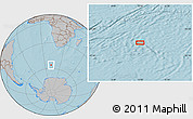 Gray Location Map of the area around 56° 3' 57" S, 11° 58' 29" E, hill shading