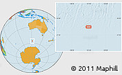 Political Location Map of the area around 56° 3' 57" S, 121° 37' 30" E