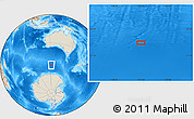 Shaded Relief Location Map of the area around 56° 3' 57" S, 121° 37' 30" E