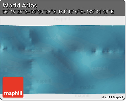 Satellite 3D Map of the Area around 56° 3' 57" S, 135° 13' 29" E