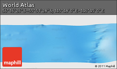 Physical Panoramic Map of the Area around 56° 3' 57" S, 146° 16' 30" E