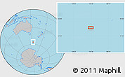 Gray Location Map of the area around 56° 3' 57" S, 154° 46' 30" E