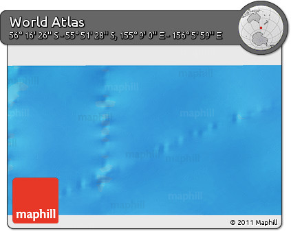 Physical 3D Map of the Area around 56° 3' 57" S, 155° 37' 30" E