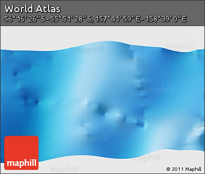 Physical 3D Map of the Area around 56° 3' 57" S, 158° 10' 30" E