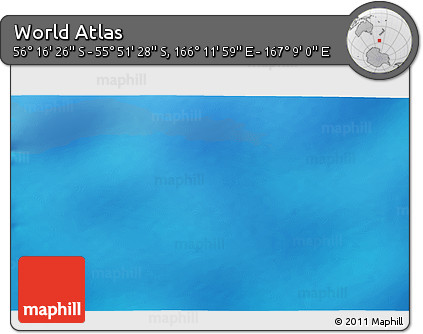 Physical 3D Map of the Area around 56° 3' 57" S, 166° 40' 30" E