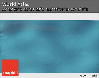 Satellite 3D Map of the Area around 56° 3' 57" S, 166° 40' 30" E