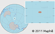 Gray Location Map of the area around 56° 3' 57" S, 170° 55' 30" E