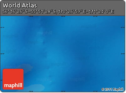 Physical Map of the Area around 56° 3' 57" S, 170° 55' 30" E