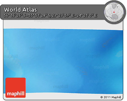 Physical 3D Map of the Area around 56° 3' 57" S, 23° 52' 30" E
