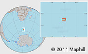 Gray Location Map of the area around 56° 3' 57" S, 27° 16' 29" E