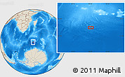 Shaded Relief Location Map of the area around 56° 3' 57" S, 42° 34' 30" E
