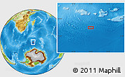 Physical Location Map of the area around 56° 3' 57" S, 45° 58' 30" E