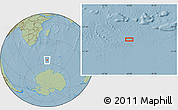 Savanna Style Location Map of the area around 56° 3' 57" S, 45° 58' 30" E, hill shading