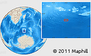 Shaded Relief Location Map of the area around 56° 3' 57" S, 45° 58' 30" E
