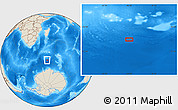 Shaded Relief Location Map of the area around 56° 3' 57" S, 46° 49' 30" E