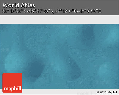 Satellite 3D Map of the Area around 56° 3' 57" S, 47° 40' 29" E