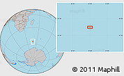 Gray Location Map of the area around 56° 3' 57" S, 47° 40' 29" E