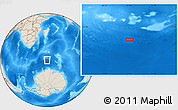 Shaded Relief Location Map of the area around 56° 3' 57" S, 47° 40' 29" E