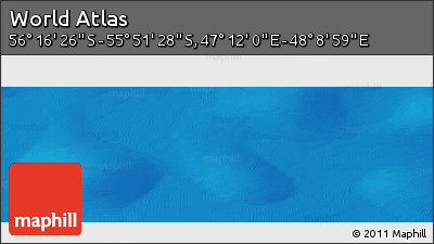 Physical Panoramic Map of the Area around 56° 3' 57" S, 47° 40' 29" E