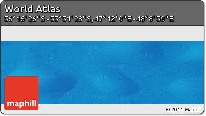 Physical Panoramic Map of the Area around 56° 3' 57" S, 47° 40' 29" E