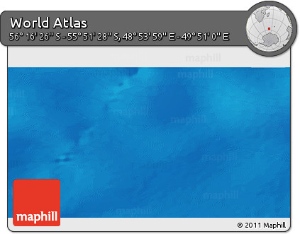 Physical 3D Map of the Area around 56° 3' 57" S, 49° 22' 30" E
