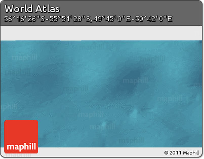 Satellite 3D Map of the Area around 56° 3' 57" S, 50° 13' 30" E