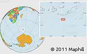 Political Location Map of the area around 56° 3' 57" S, 51° 4' 30" E