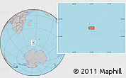 Gray Location Map of the area around 56° 3' 57" S, 53° 37' 30" E