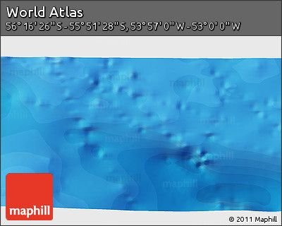 Political 3D Map of the Area around 56° 3' 57" S, 53° 28' 30" W