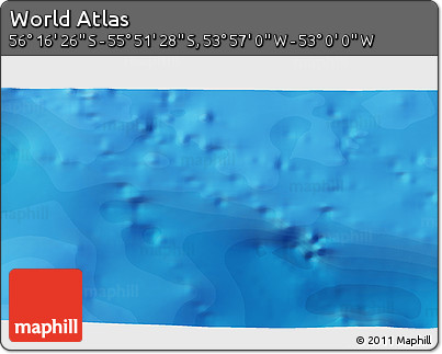 Political 3D Map of the Area around 56° 3' 57" S, 53° 28' 30" W