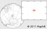 Blank Location Map of the area around 56° 3' 57" S, 55° 19' 30" E