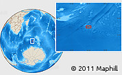 Shaded Relief Location Map of the area around 56° 3' 57" S, 56° 10' 29" E